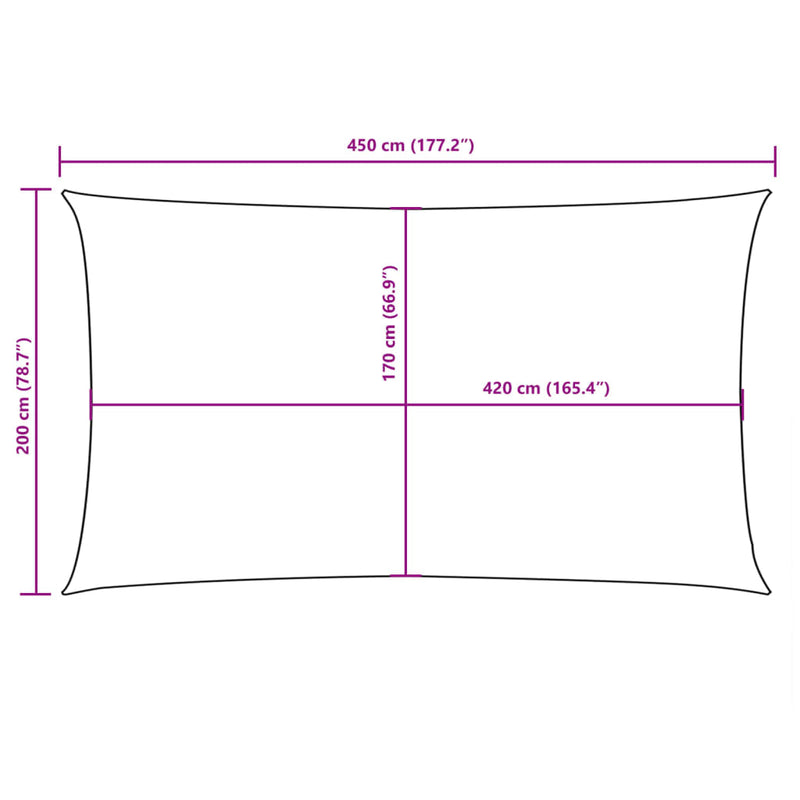 Parasole a Vela in Tessuto Oxford 2×4,5 m Giallo - Image 26 of 40