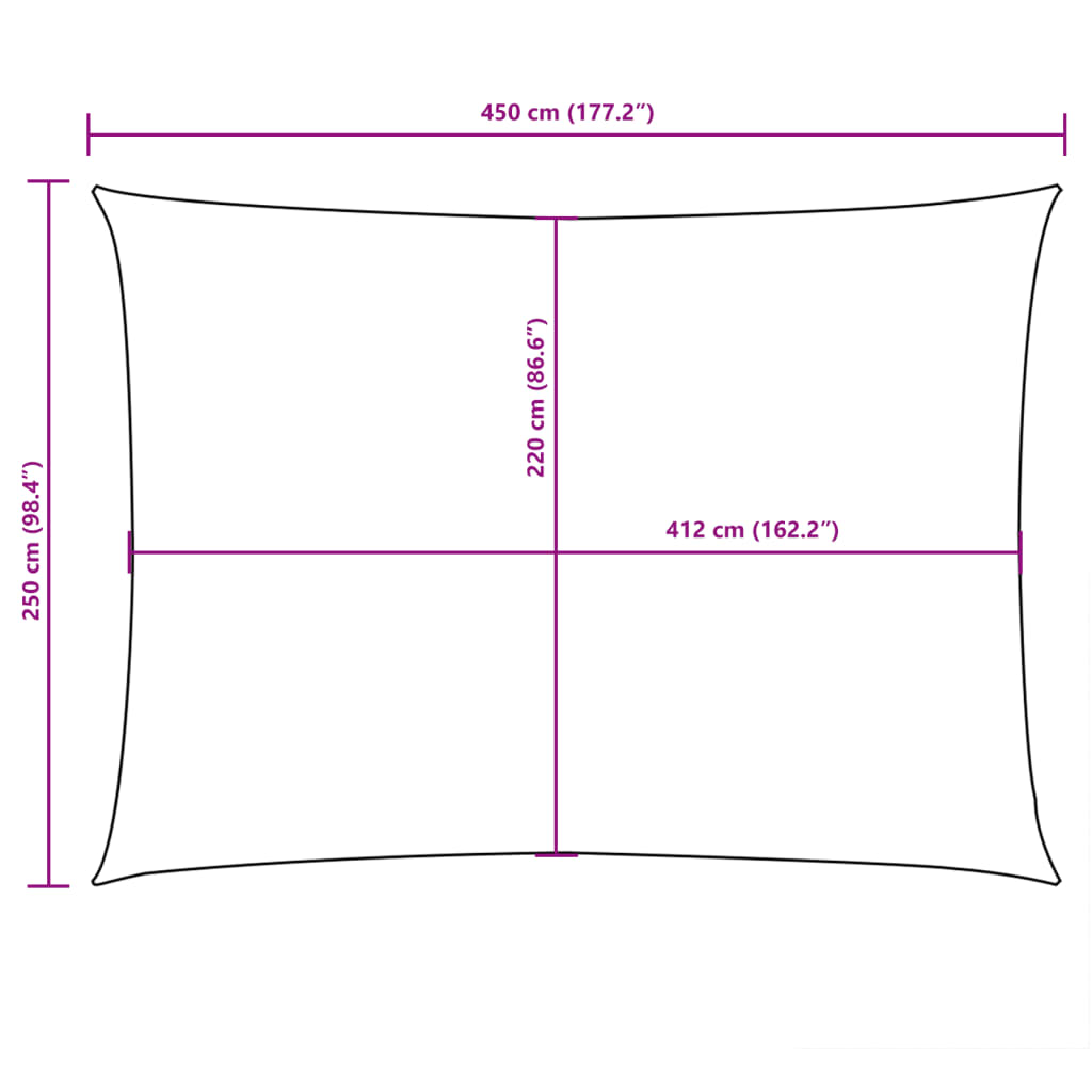 Parasole a Vela Oxford Rettangolare 2,5×4,5 m Gialla - Image 24 of 40