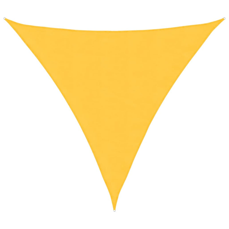 vidaXL Triangular Oxford Fabric Sail Shade 3x3x3 m Yellow - Image 10 of 45