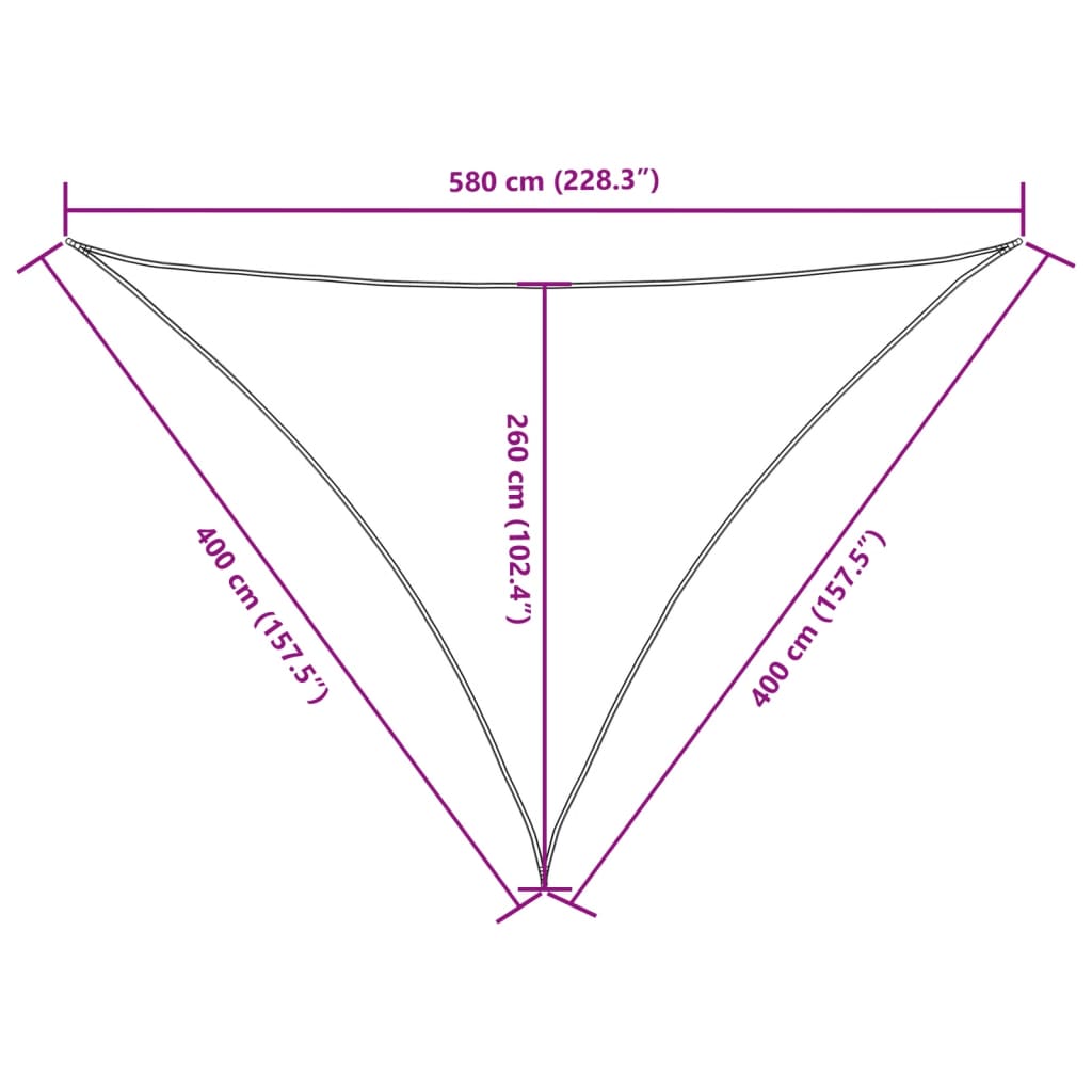 vidaXL Triangular Oxford Sail Shade 4x4x5.8 m Yellow - Image 9 of 9