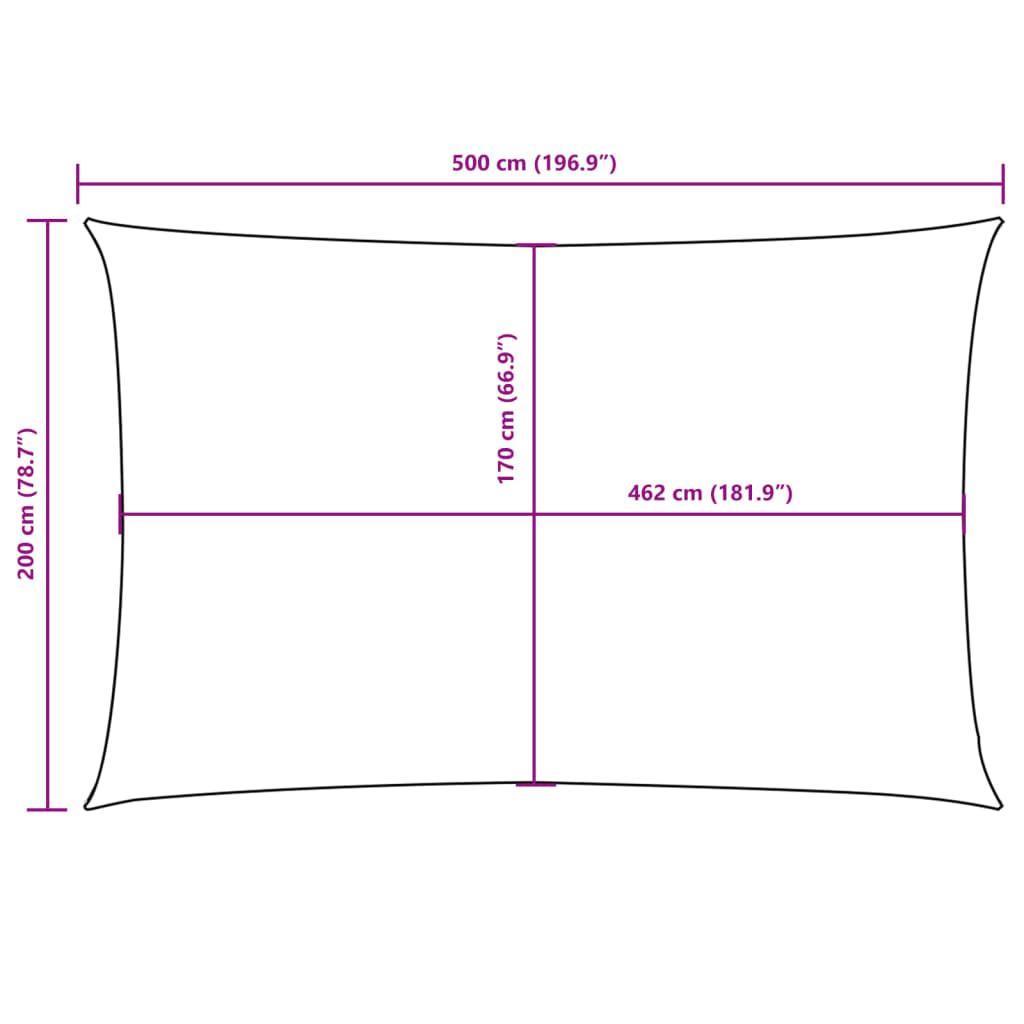 Parasole a Vela Rettangolare Oxford 2×5 m Rosso - Image 24 of 40