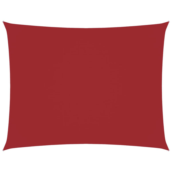 Parasole a Vela Rettangolare Tessuto Oxford Rivestito PU 3,5x4,5 m Rosso - immagine 2 | SolPatio