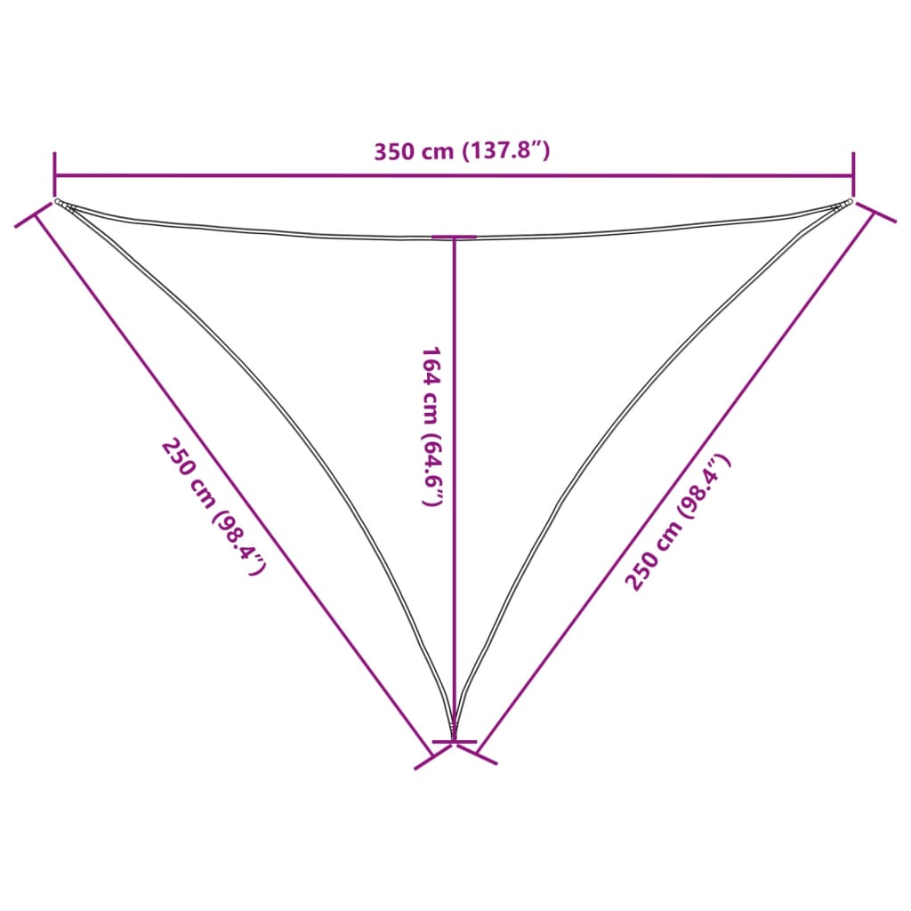 Parasole a Vela Oxford Triangolare 2,5×2,5×3,5 m Rosso - Image 12 of 13