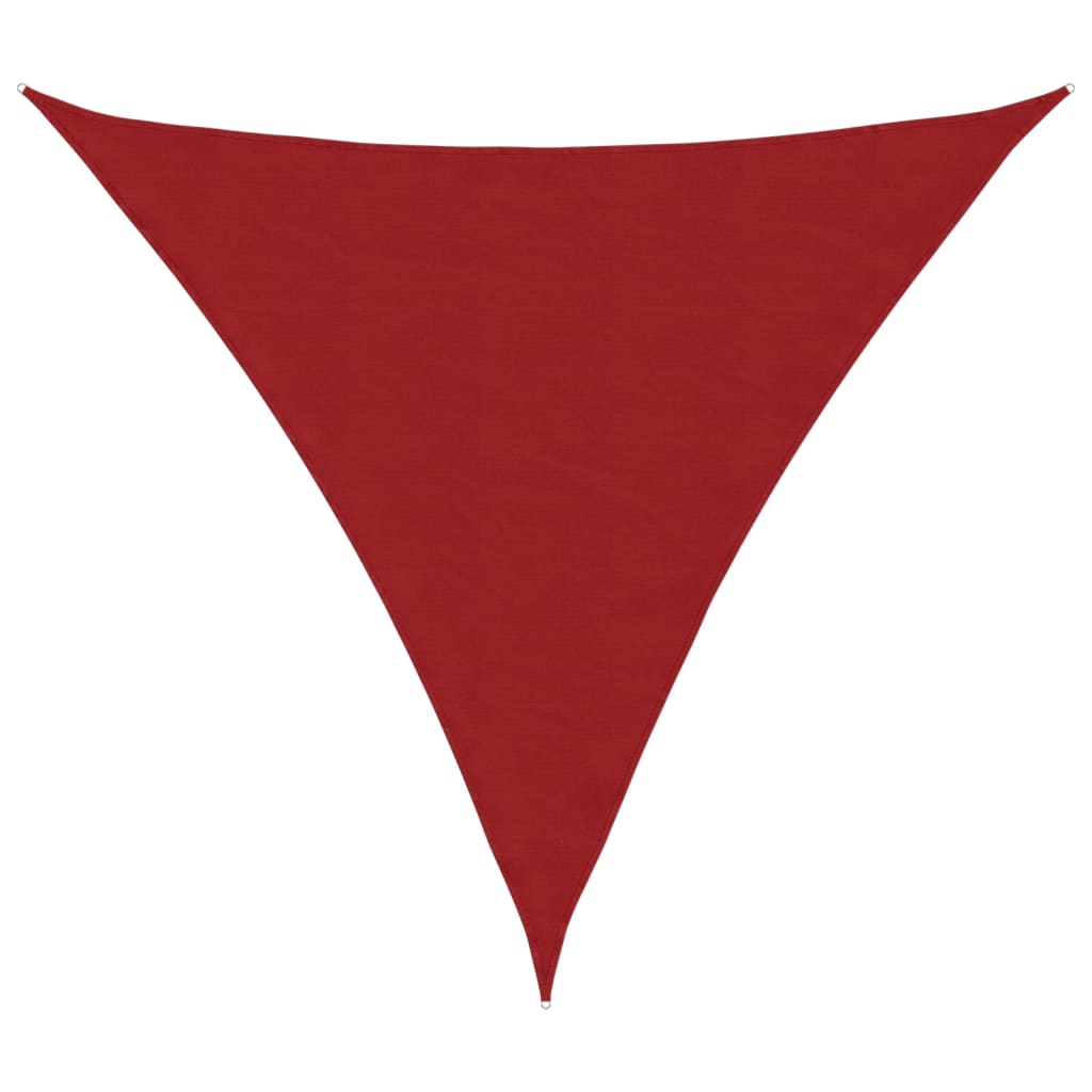 vidaXL Red 3x3x3 m Triangular Sun Shade Sail with PU-Coated Oxford Fabric - Image 6 of 45