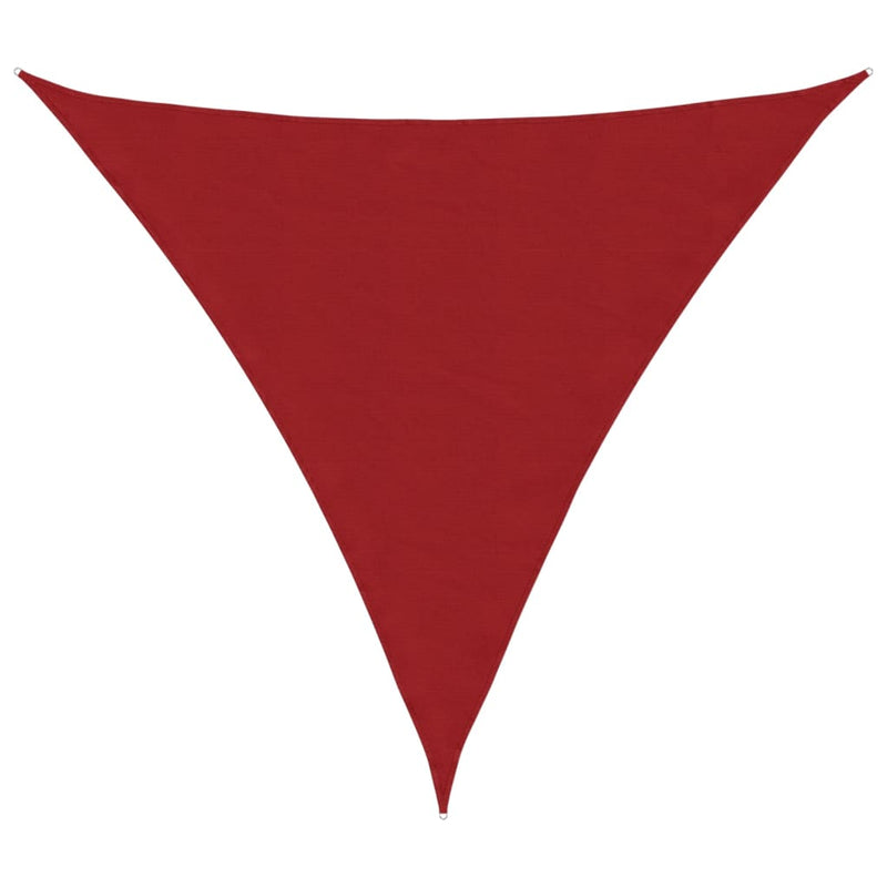 vidaXL Red 3x3x3 m Triangular Sun Shade Sail with PU-Coated Oxford Fabric - Image 6 of 45