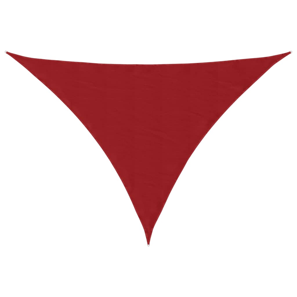 vidaXL Red 3x3x3 m Triangular Sun Shade Sail with PU-Coated Oxford Fabric - Image 7 of 45