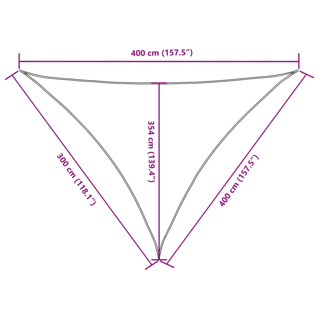 Parasole a Vela Triangolare in Tessuto Oxford Rivestito in PU 3×4×4 m Rosso - Image 25 of 40