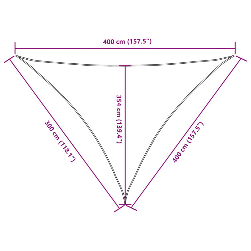 Parasole a Vela Triangolare in Tessuto Oxford Rivestito in PU 3×4×4 m Rosso - Image 25 of 40