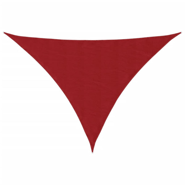 Parasole a Vela Triangolare in Oxford Rivestito PU, 3,5x3,5x4,9 m, Rosso - immagine 2 | SolPatio