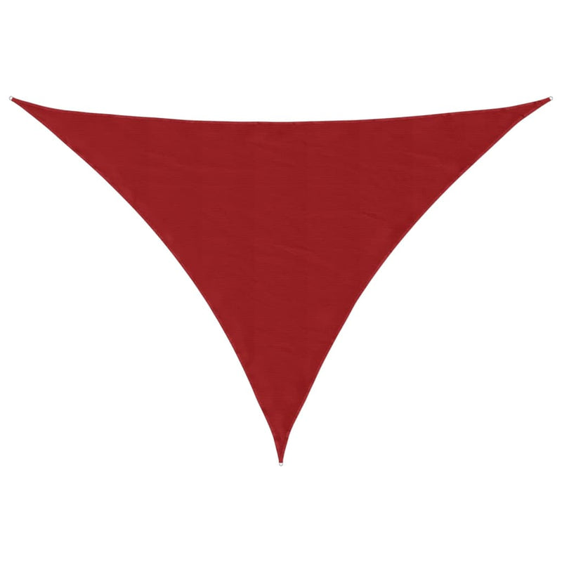 vidaXL Triangular PU Oxford Coated Fabric Sun Shade Sail 4x4x4 m Red - Image 7 of 54