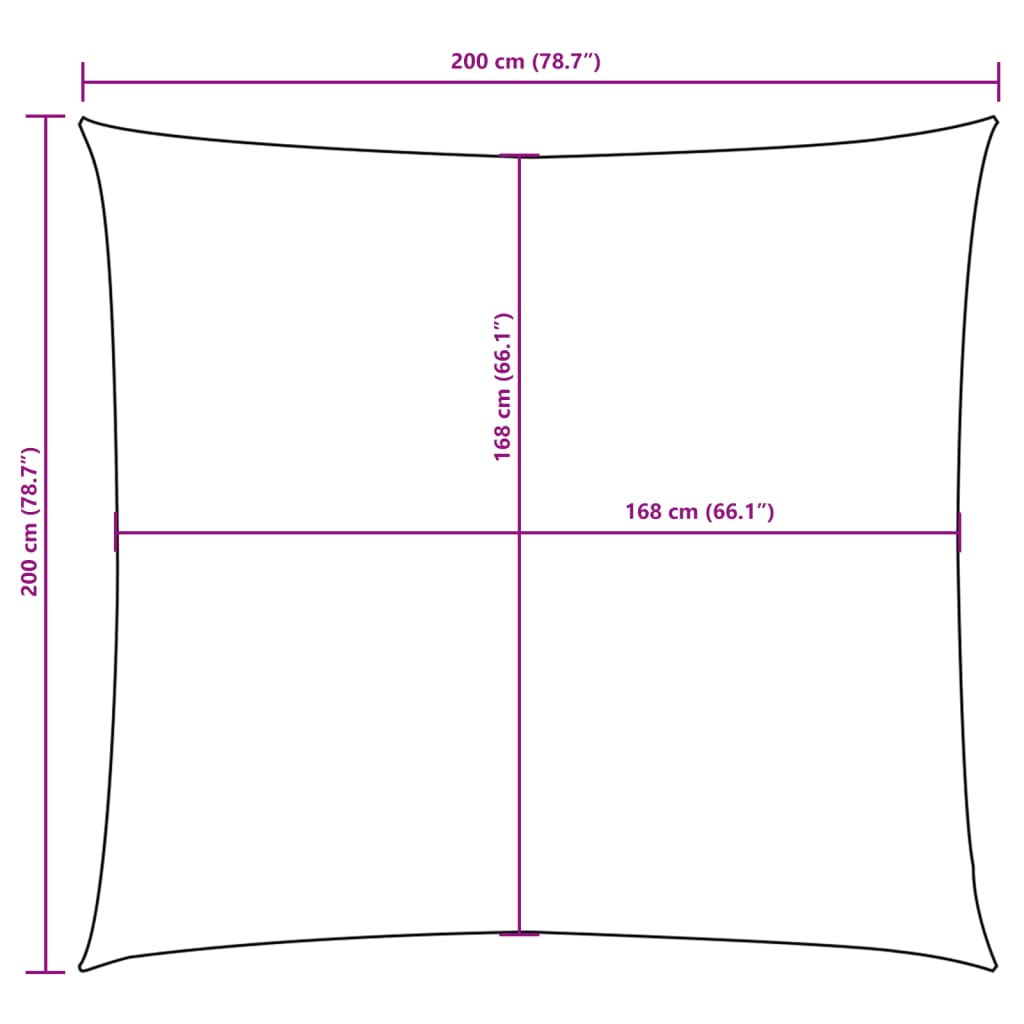 Vela Parasole Quadrata in Tessuto Oxford 2×2 m Arancione - Image 23 of 36