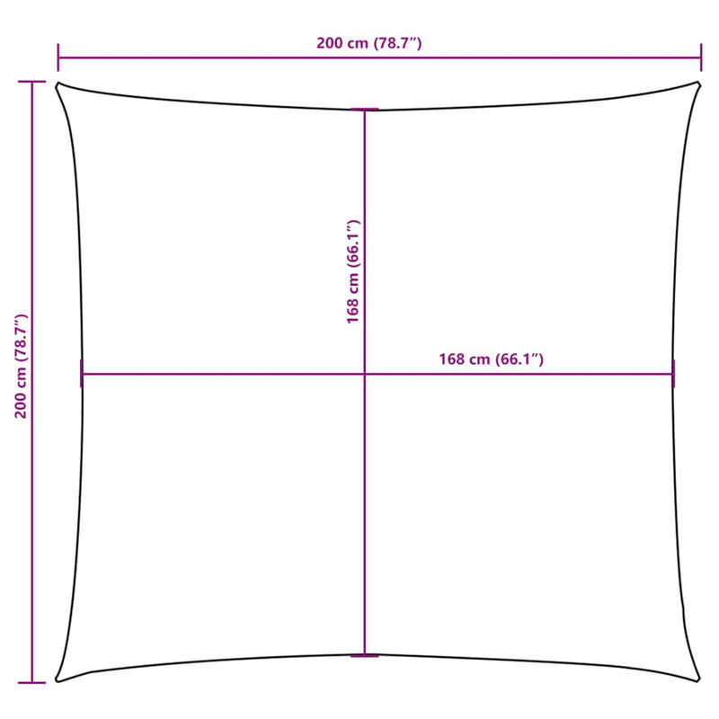 Vela Parasole Quadrata in Tessuto Oxford 2×2 m Arancione - Image 23 of 36