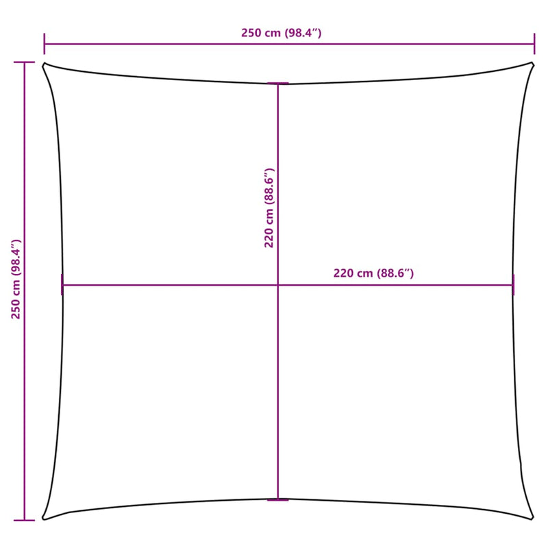 vidaXL Vela de Sombra Cuadrada de Tejido Oxford 2 x 2 m Negra - Image 27 of 27