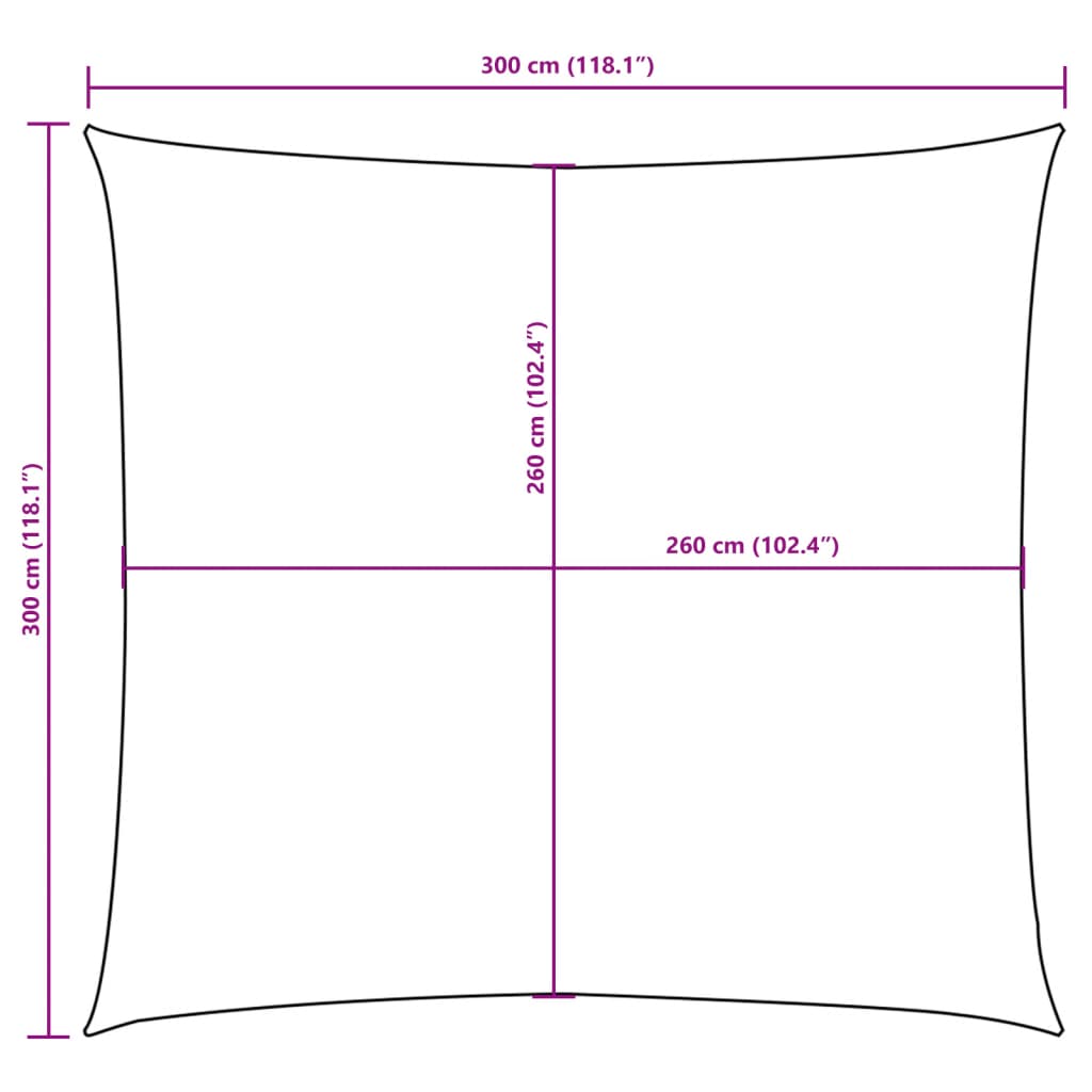 vidaXL Oxford Fabric Shade Sail 3x3 m Black - Image 9 of 9