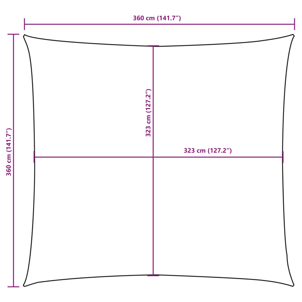 vidaXL Sun Shade Sail, Oxford Fabric, 3.6x3.6 m, Black - Image 18 of 18