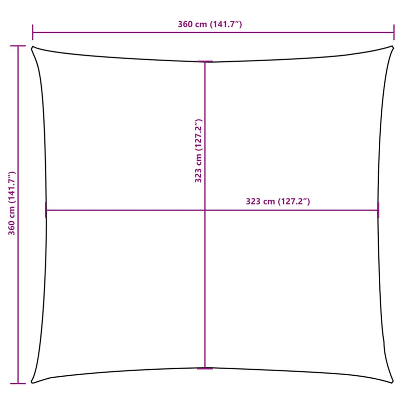 vidaXL Sun Shade Sail, Oxford Fabric, 3.6x3.6 m, Black - Image 18 of 18