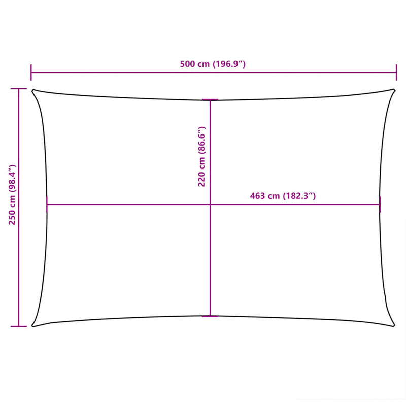 Parasole a Vela in Tessuto Oxford 2,5×5 m Nero - Image 25 of 40