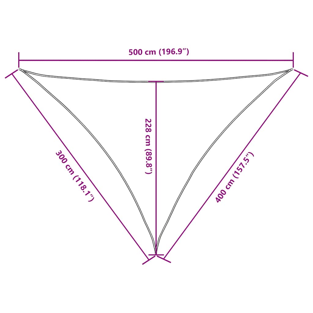 vidaXL Oxford Triangular Sail Shade 3x4x5 m Black - Image 34 of 36