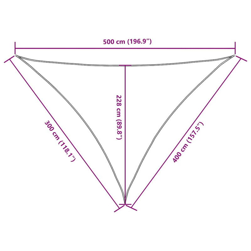 vidaXL Oxford Triangular Sail Shade 3x4x5 m Black - Image 34 of 36