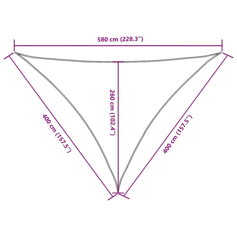vidaXL Oxford Triangular Sail Shade 3x4x5 m Black - Image 33 of 36