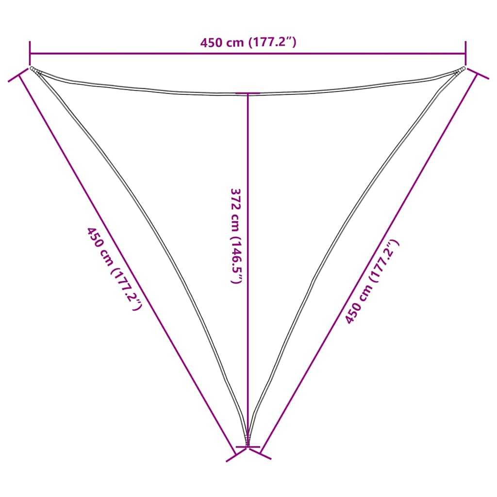 Parasole a Vela Oxford Triangolare 4,5x4,5x4,5 m Nero - immagine 18 | SolPatio - Image 18 of 18