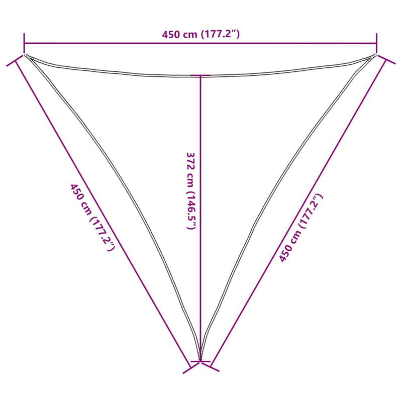 vidaXL Toldo vela triangular Oxford 3,5x3,5x4,9 m Negro - Image 27 of 27