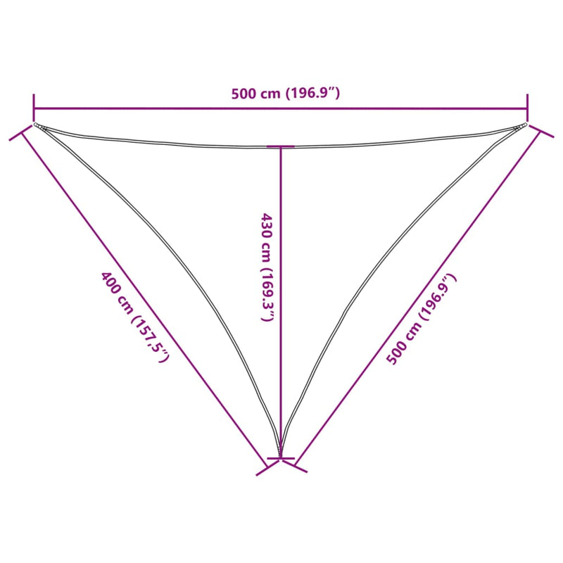 Parasole a Vela Triangolare Oxford rivestito in PU 4×5×5 m Nero - Image 26 of 40