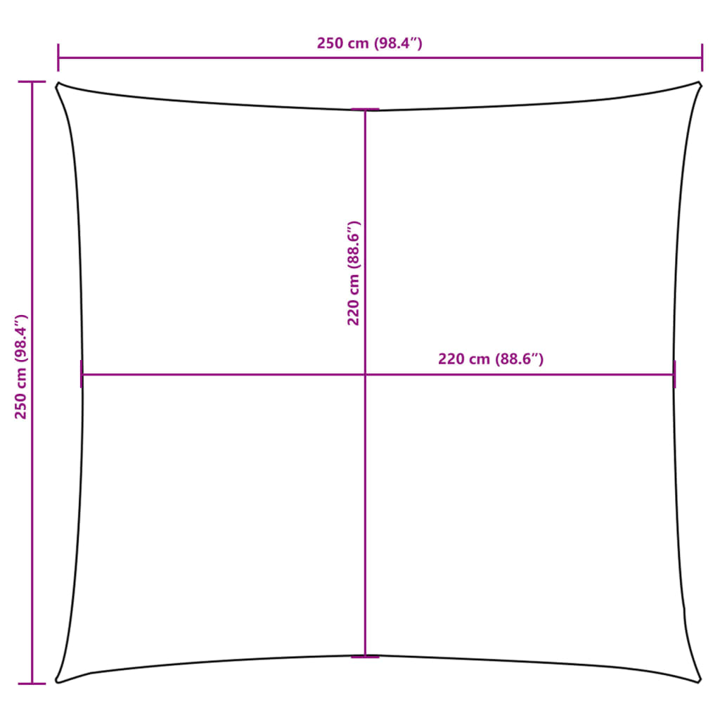vidaXL Toldo Cuadrado de Tela Oxford con Recubrimiento de PU 2x2 m Marrón - Image 33 of 36