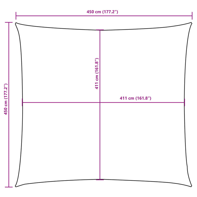 vidaXL Square Oxford Fabric Sail Shade 4.5x4.5 m Brown - Image 9 of 9