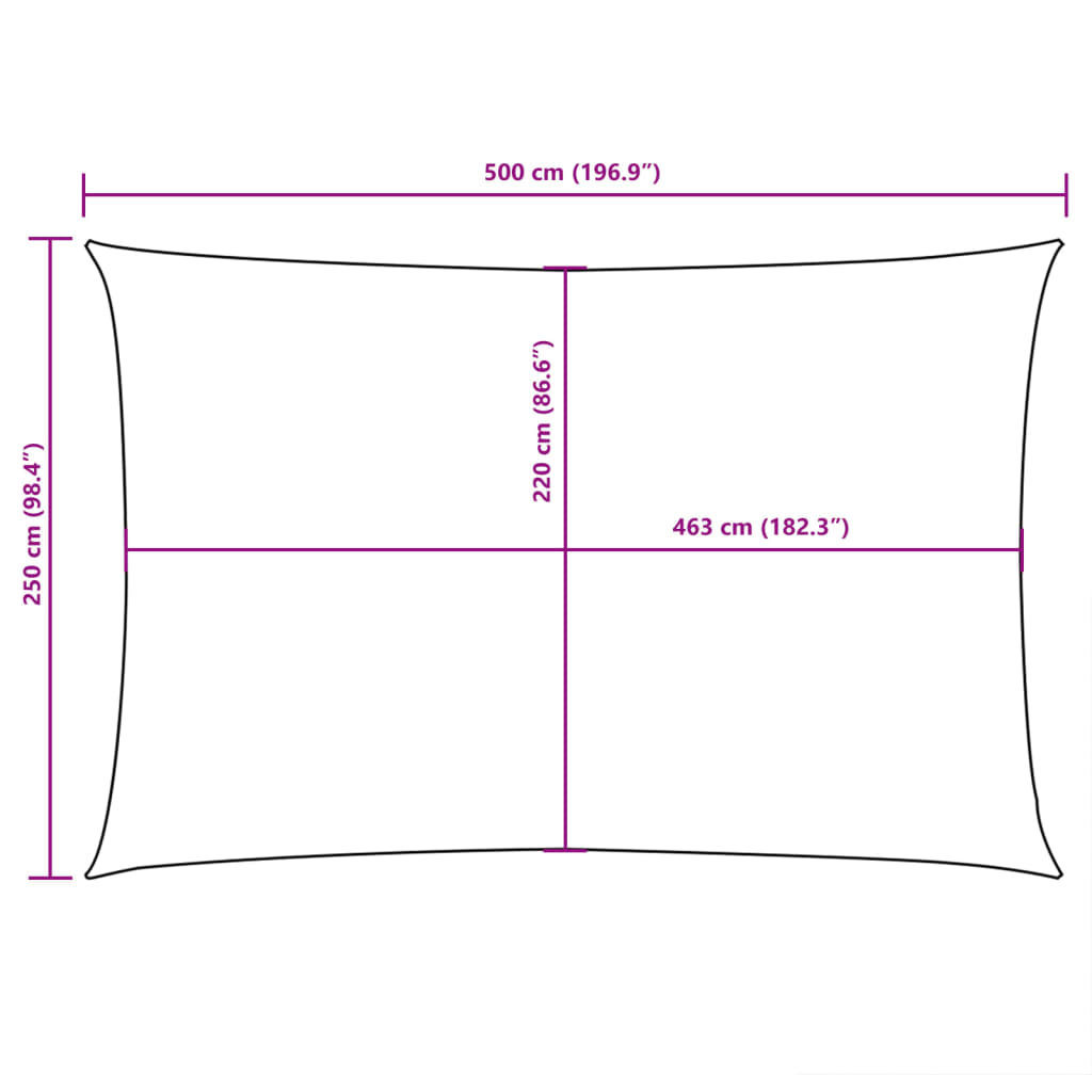 Parasole a Vela Rettangolare Rivestito in PU Oxford 2,5×5 m Marrone - Image 25 of 40