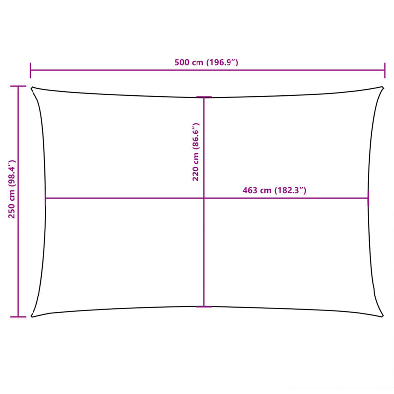 Parasole a Vela Rettangolare Rivestito in PU Oxford 2,5×5 m Marrone - Image 25 of 40