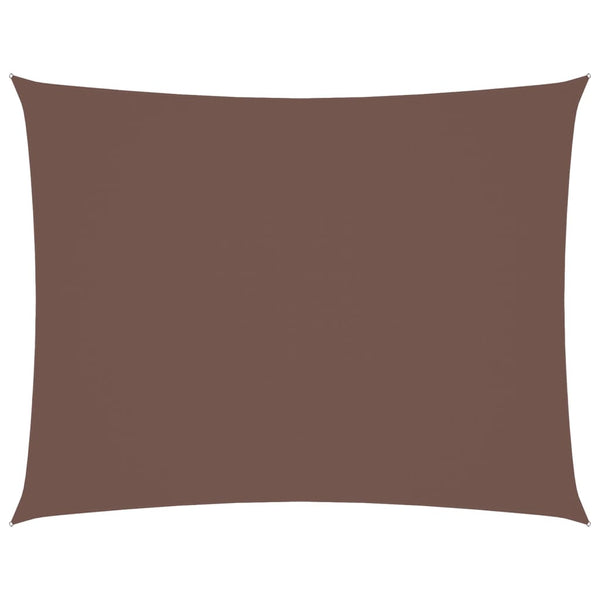 Parasole a Vela Rettangolare in Tessuto Oxford Rivestito PU 3,5x5 m Marrone - immagine 2 | SolPatio