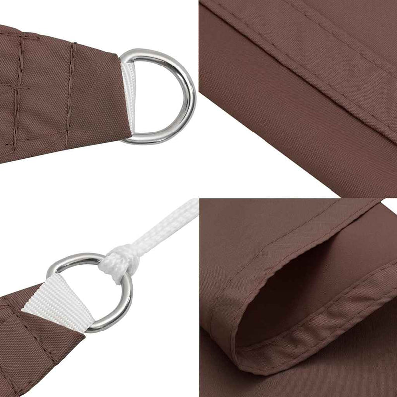 vidaXL Toldo vela de tejido Oxford 3x5 m Marrón - Image 34 of 72