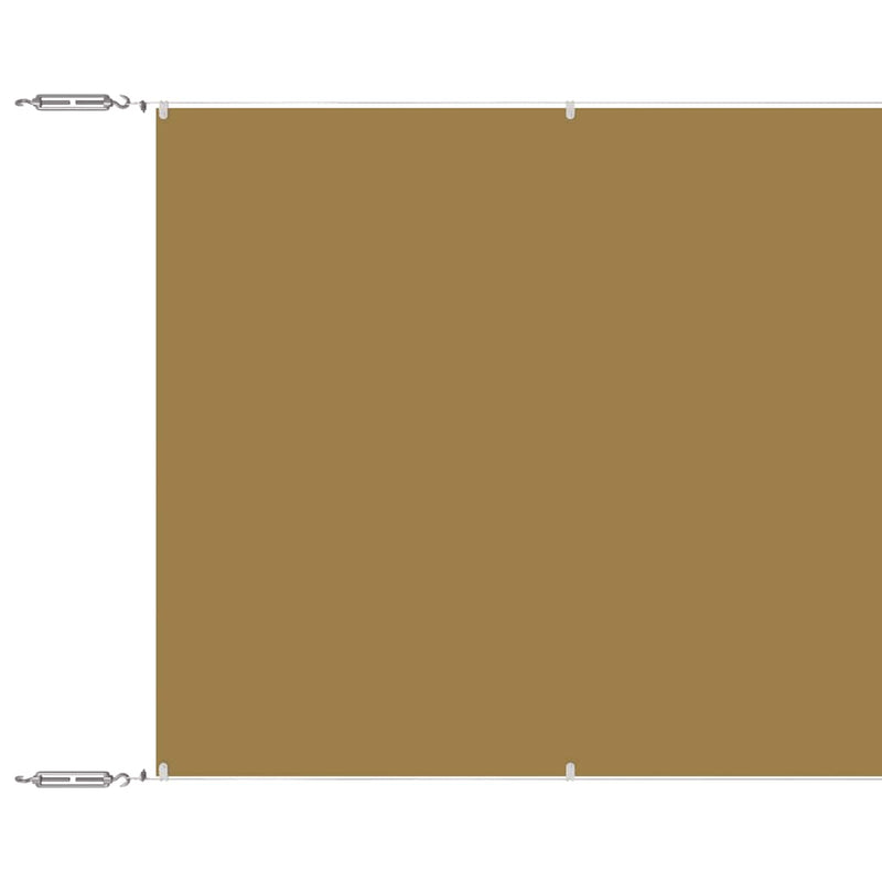 vidaXL Vertical Windscreen Oxford Fabric 140x420 cm Beige - Image 4 of 11