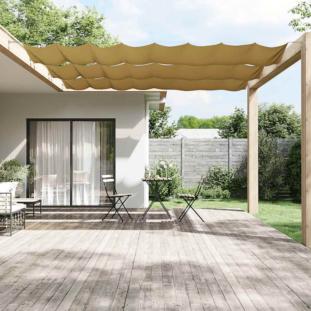 vidaXL Vertical Windscreen Oxford Fabric 140x420 cm Beige - Image 2 of 11