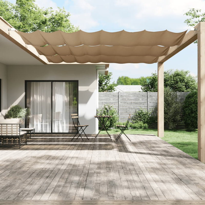 vidaXL Vertical Windbreak, Oxford Fabric, 140x420 cm, Taupe Grey - Image 1 of 11