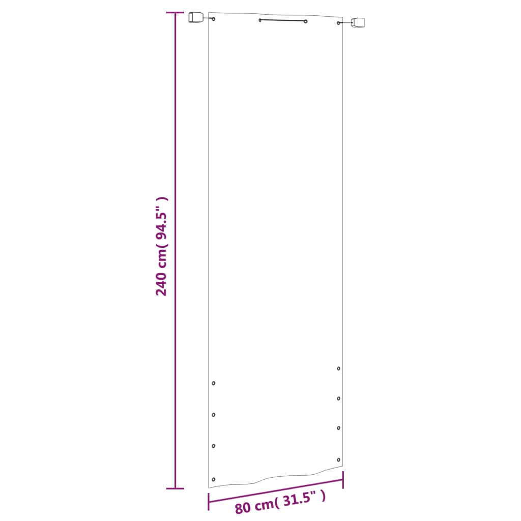 vidaXL Paravento per Balcone Verde Chiaro 80x240 cm in Tessuto Oxford - Image 4 of 4