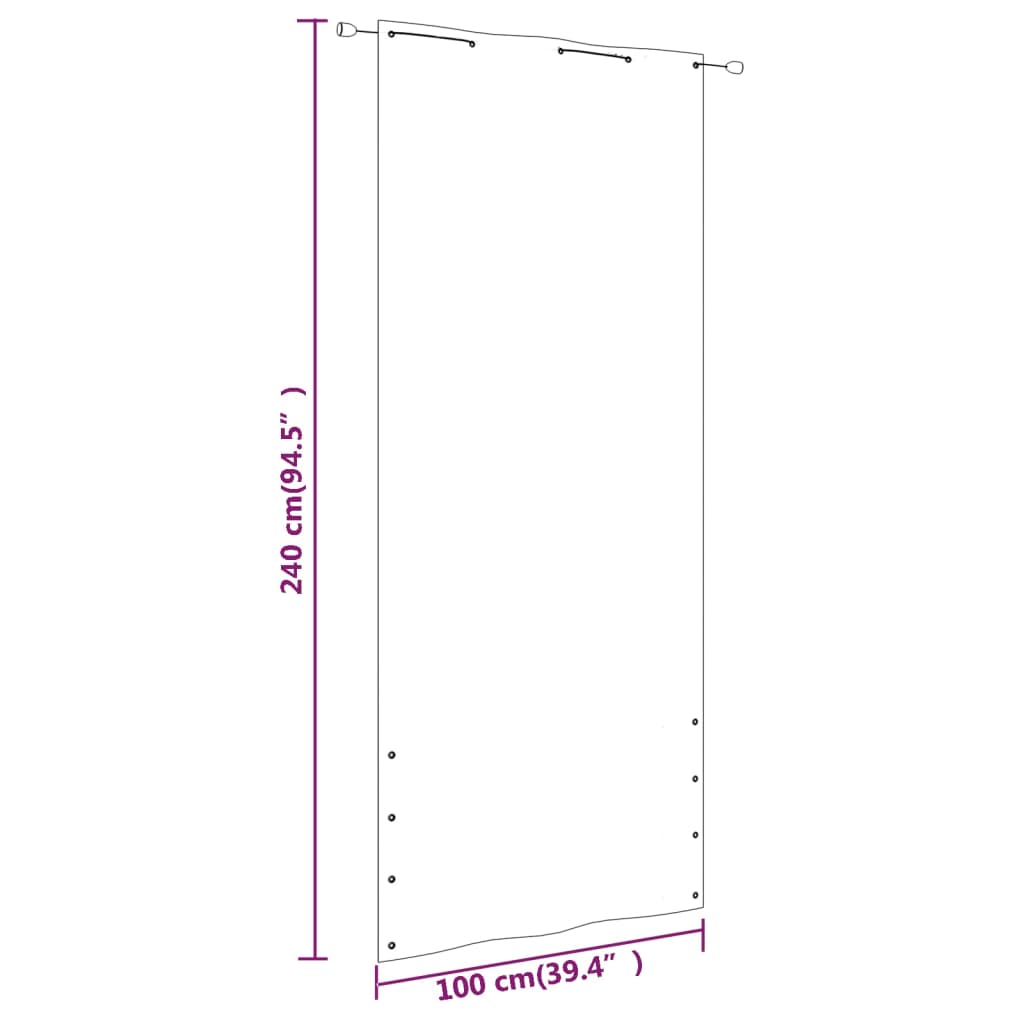 vidaXL Paravento per Balcone Blu 100x240 cm in Tessuto Oxford - Image 3 of 3