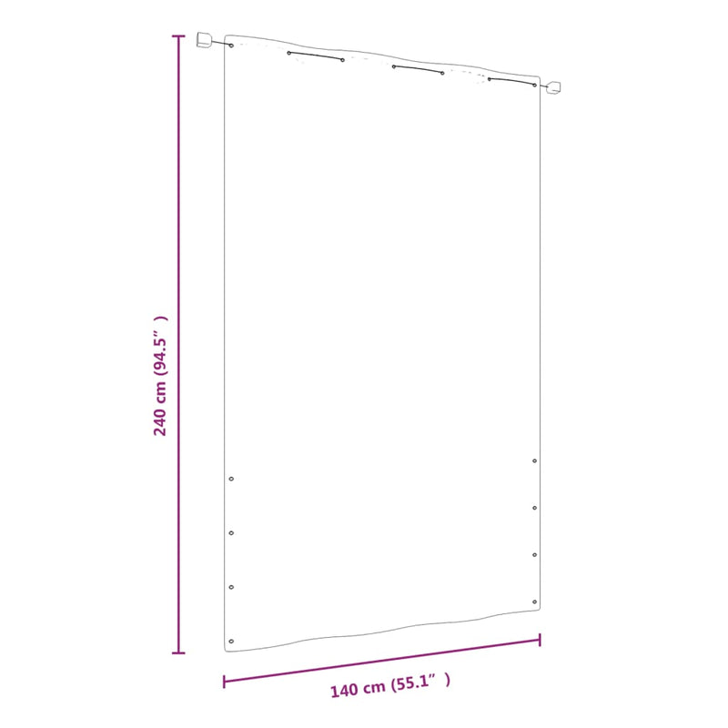 vidaXL Paravento per Balcone Rosso 140x240 cm in Tessuto Oxford - Image 3 of 3
