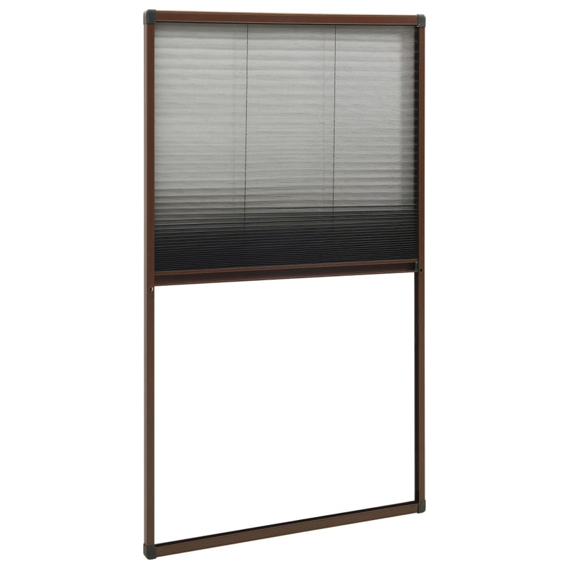 vidaXL Zanzariera Plissettata Finestre in Alluminio Marrone 80x160 cm - Image 2 of 6