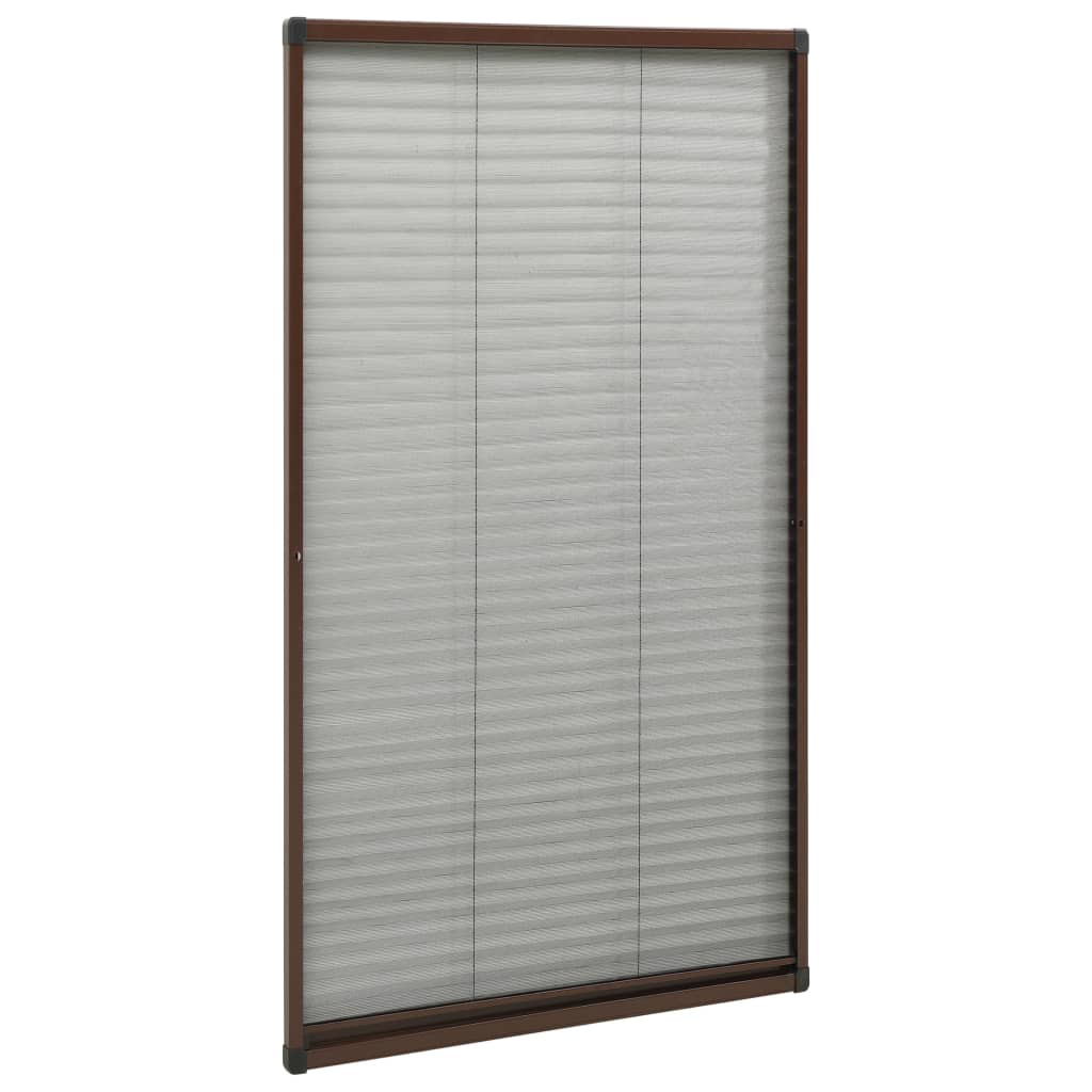 vidaXL Zanzariera Plissettata Finestre in Alluminio Marrone 80x160 cm - Image 3 of 6