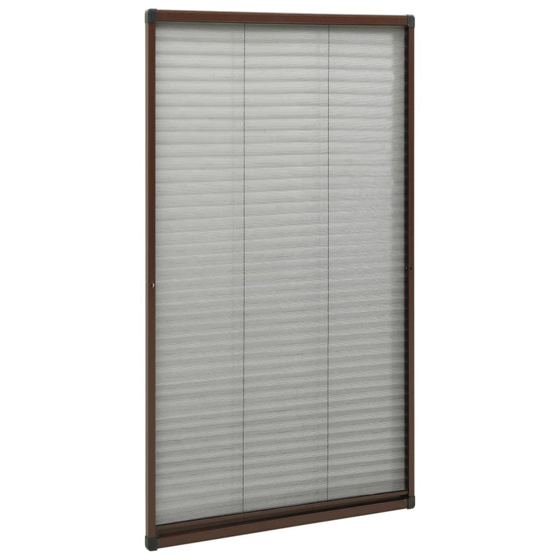 vidaXL Zanzariera Plissettata Finestre in Alluminio Marrone 80x160 cm - Image 3 of 6
