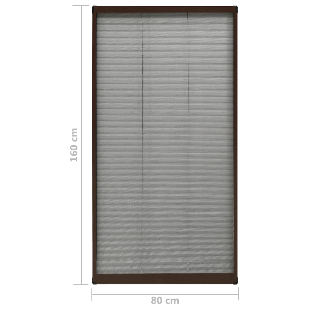 vidaXL Zanzariera Plissettata Finestre in Alluminio Marrone 80x160 cm - Image 6 of 6