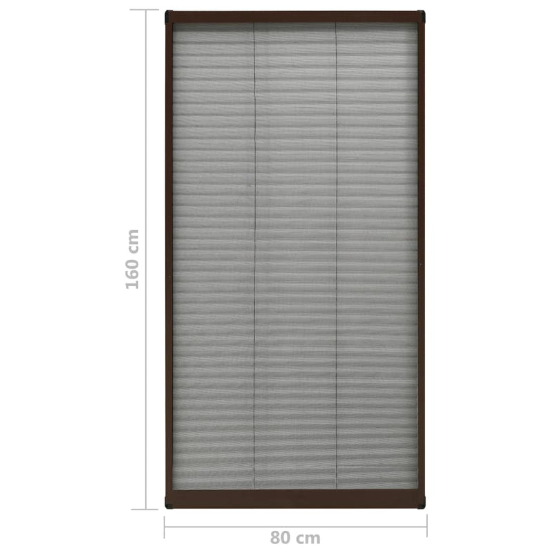 vidaXL Zanzariera Plissettata Finestre in Alluminio Marrone 80x160 cm - Image 6 of 6