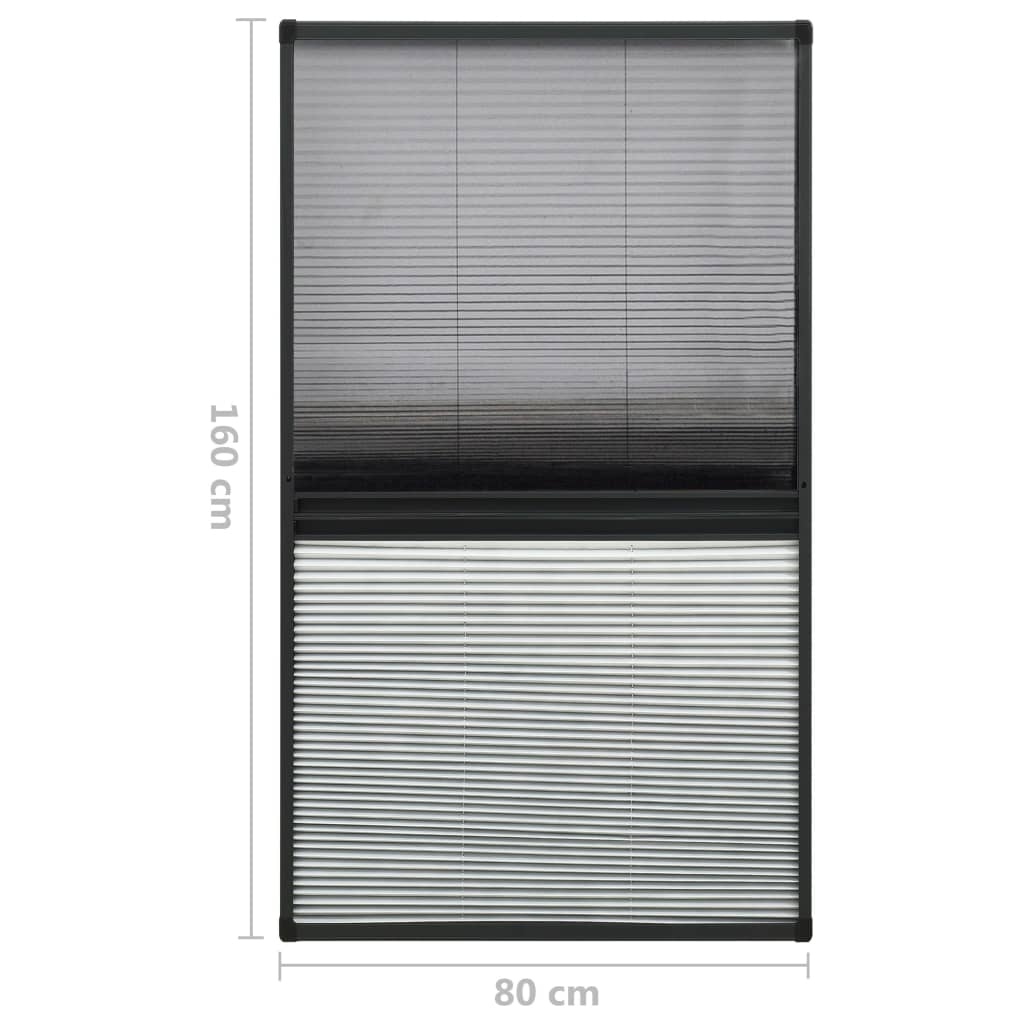 vidaXL Zanzariera Plissettata per Finestra con Tendina 80x160 cm, Antracite - Image 6 of 6