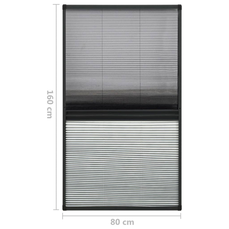 vidaXL Zanzariera Plissettata per Finestra con Tendina 80x160 cm, Antracite - Image 6 of 6