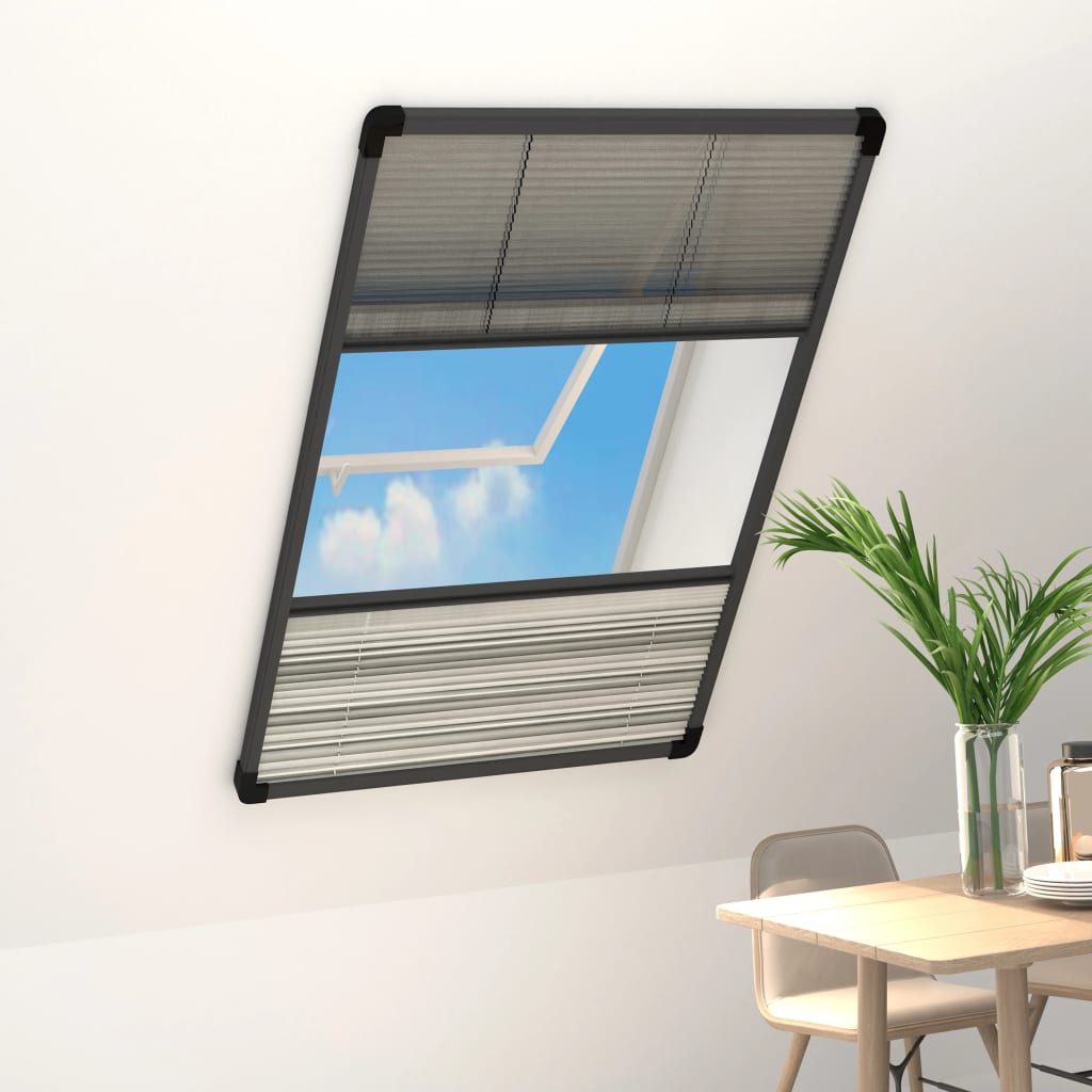 vidaXL Zanzariera Plissettata per Finestra con Tendina 80x160 cm, Antracite - Image 1 of 6