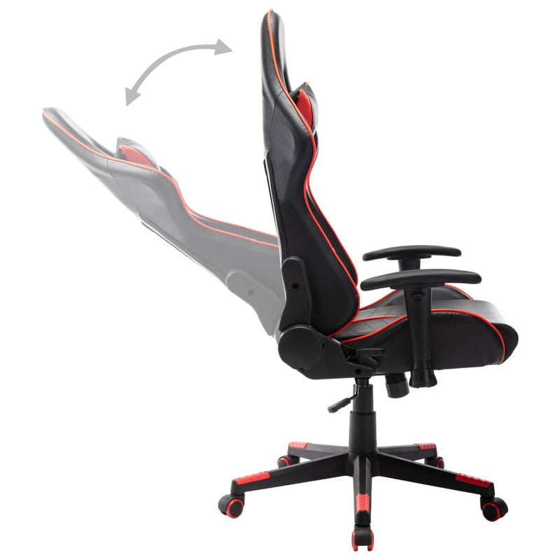 vidaXL Sedia da Gaming Rossa e Nera in Similpelle - Image 3 of 6