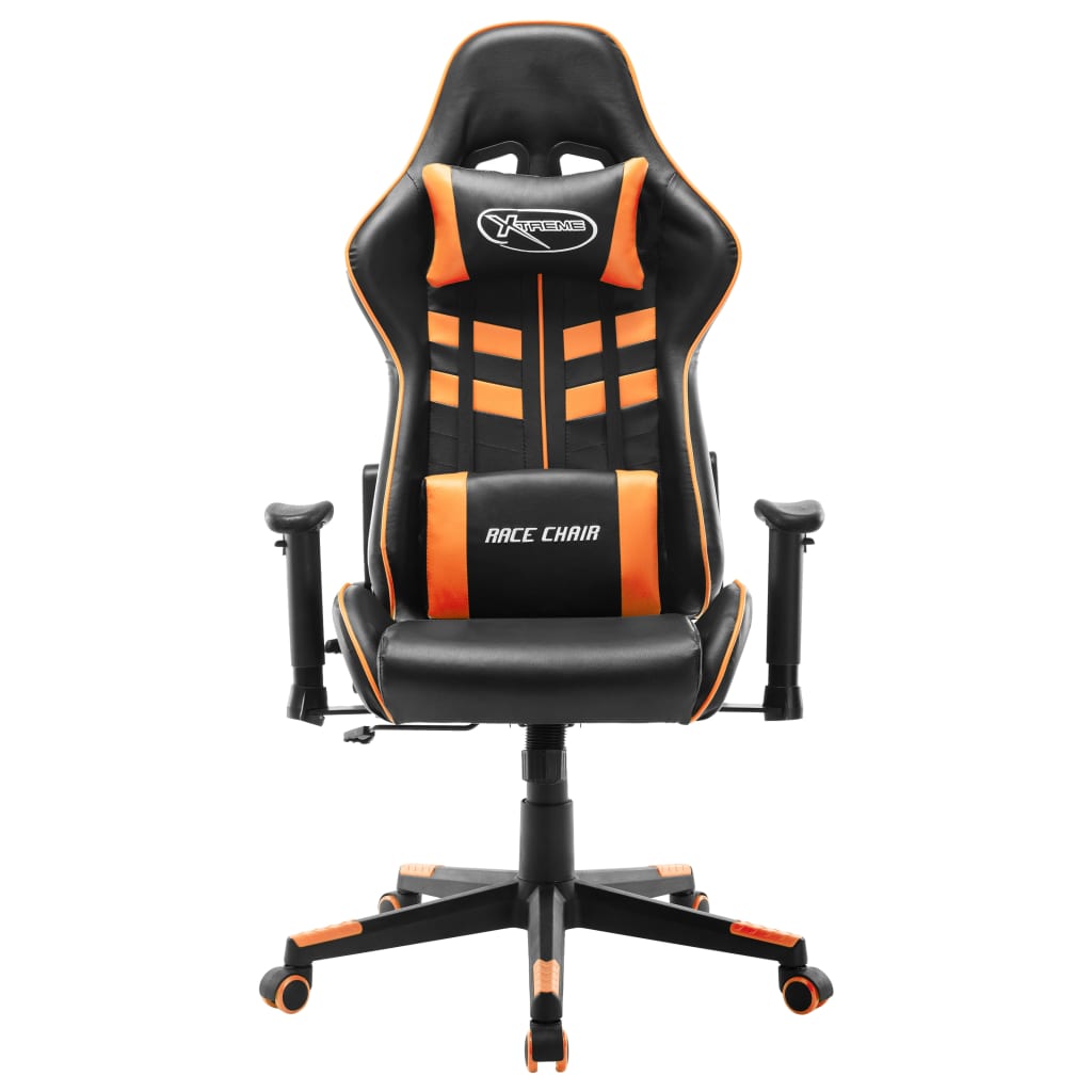 vidaXL Sedia da Gaming Nera e Arancione in Similpelle - Image 1 of 6