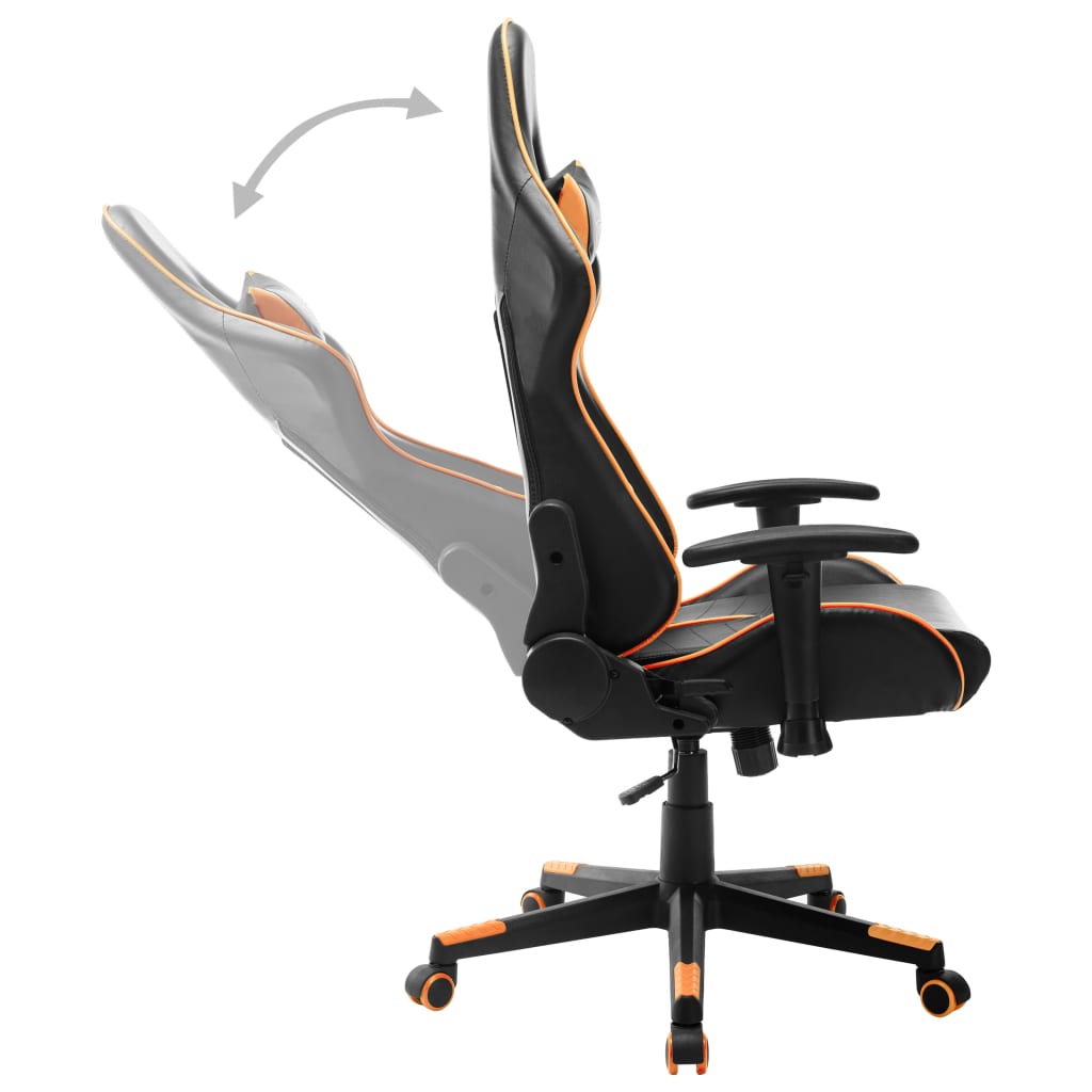 vidaXL Sedia da Gaming Nera e Arancione in Similpelle - Image 3 of 6
